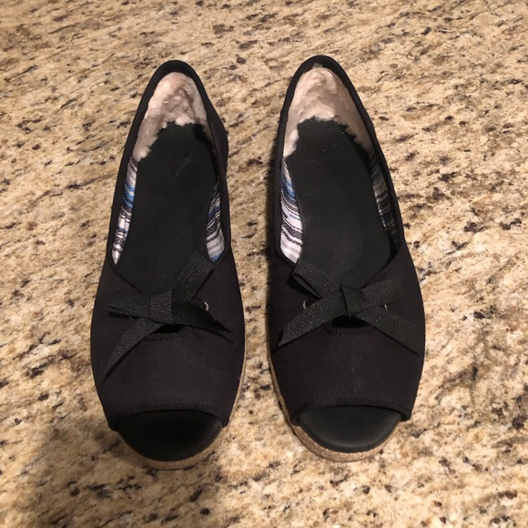 UGG Australia Women Black Marleigh Canvas Flat shoes US 7.5 Peep Toe Espadrille - Picture 1 of 4